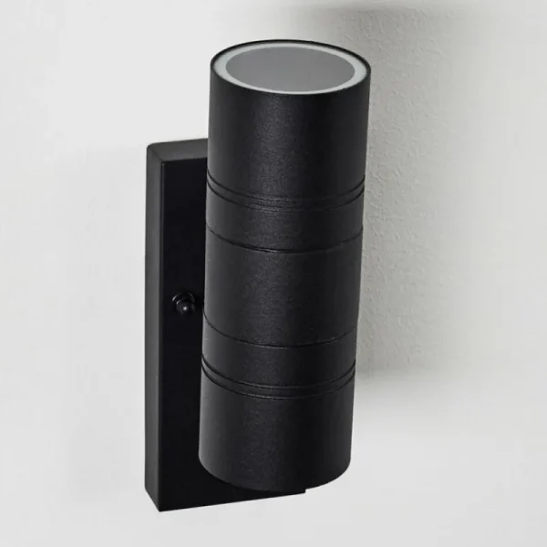 hofstein Applique murale d'extérieur Froslev LED Noir, 2 lumières, Détecteur de mouvement* Lampes Modernes