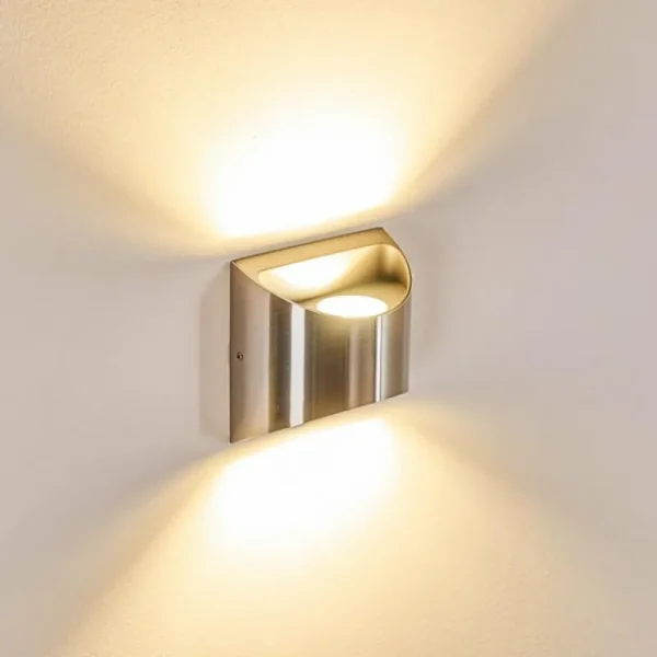 hofstein Applique murale d'extérieur Vano LED Nickel mat, 2 lumières* Lampes Modernes
