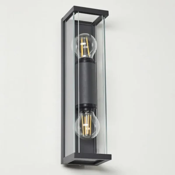 hofstein Applique murale d'extérieur Skeldegaard Anthracite, 2 lumières* Lampes Modernes