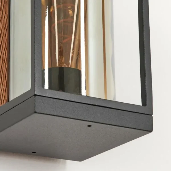 hofstein Applique murale d'extérieur Palanga Brun, Couleur bois, Noir, 1 lumière* Lampes Modernes