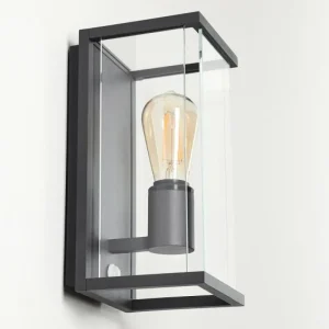 hofstein Applique murale d'extérieur Faroer Noir, 1 lumière, Détecteur de mouvement* Lampes Modernes