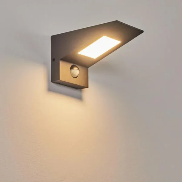 hofstein Applique murale d'extérieur Matlava LED Anthracite, Blanc, 1 lumière, Détecteur de mouvement* Lampes Modernes