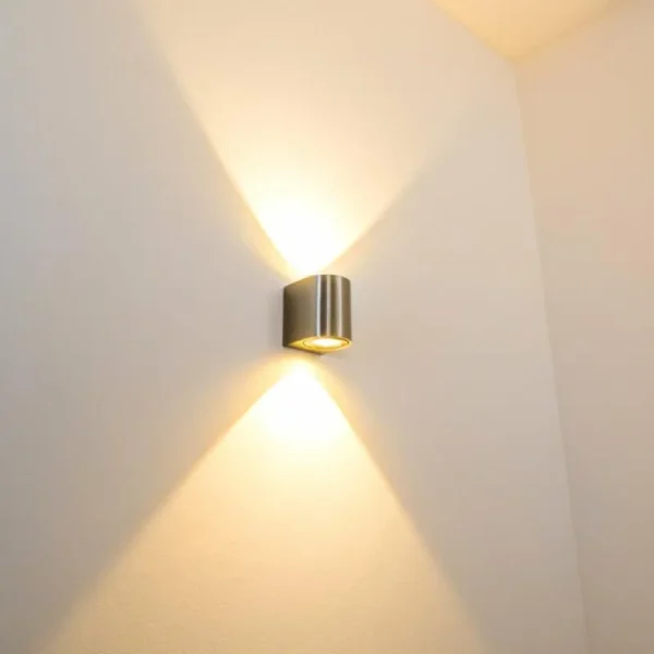 hofstein Applique murale d'extérieur Mora LED Acier inoxydable, 2 lumières* Lampes Modernes