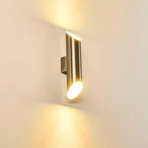 hofstein Applique murale d'extérieur Saulcy LED Acier inoxydable, 2 lumières* Lampes Modernes