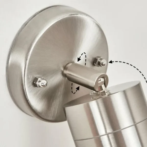 hofstein Applique murale d'extérieur Bessiebelle Acier inoxydable, Blanc, 1 lumière* Lampes Modernes