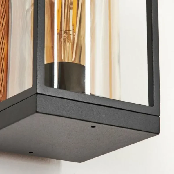 hofstein Applique murale d'extérieur Palanga Brun, Couleur bois, Noir, 1 lumière* Lampes Modernes