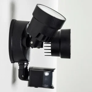 hofstein Applique murale d'extérieur Emmerlev LED Noir, 2 lumières, Détecteur de mouvement* Lampes Modernes