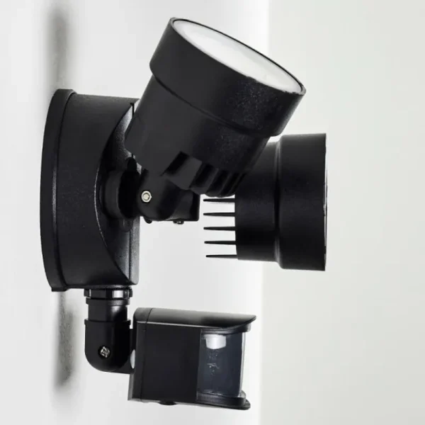 hofstein Applique murale d'extérieur Emmerlev LED Noir, 2 lumières, Détecteur de mouvement* Lampes Modernes