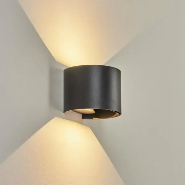 hofstein Applique murale d'extérieur Tamarin LED Noir, 2 lumières* Lampes Modernes