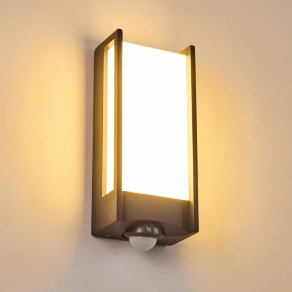 hofstein Applique murale d'extérieur Skove LED Anthracite, 1 lumière, Détecteur de mouvement* Lampes Modernes