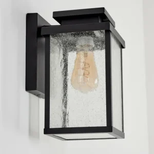 hofstein Applique murale d'extérieur Tieva Noir, 1 lumière, Détecteur de mouvement* Lampes Modernes