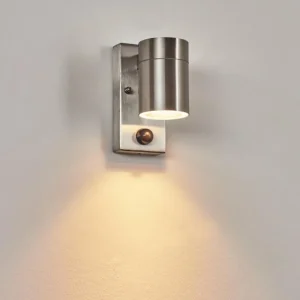 hofstein Applique murale d'extérieur Bessiebelle Acier inoxydable, 1 lumière, Détecteur de mouvement* Lampes Modernes