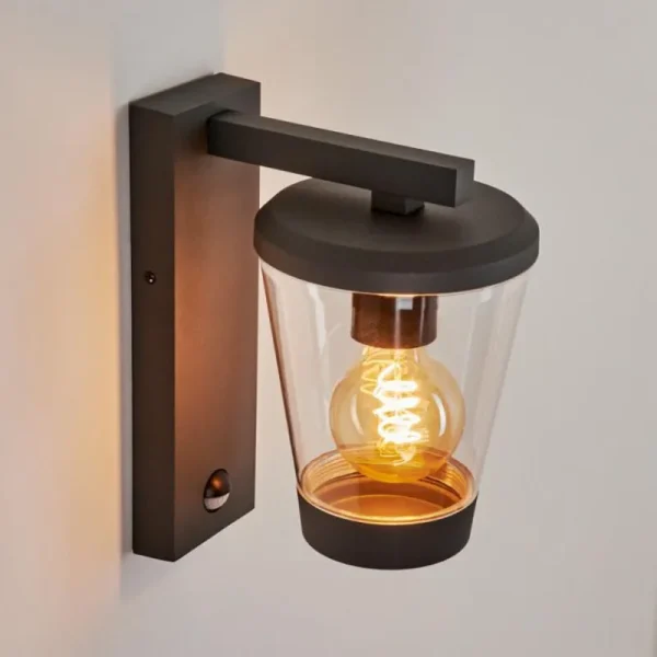 hofstein Applique murale d'extérieur Eloida Anthracite, 1 lumière, Détecteur de mouvement* Lampes Modernes