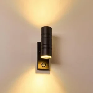 hofstein Applique murale d'extérieur Froslev LED Noir, 2 lumières, Détecteur de mouvement* Lampes Modernes