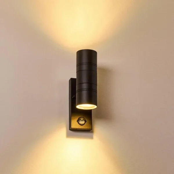 hofstein Applique murale d'extérieur Froslev LED Noir, 2 lumières, Détecteur de mouvement* Lampes Modernes