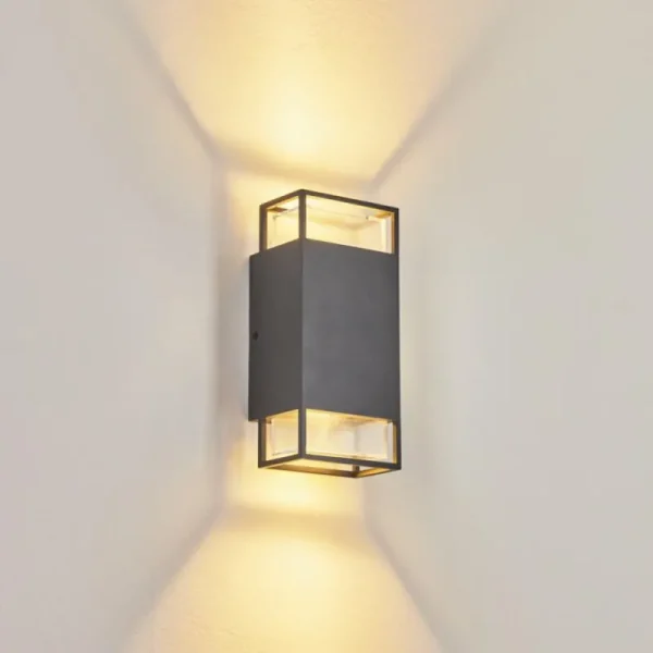 hofstein Applique murale d'extérieur Ramalhal Anthracite, 2 lumières* Lampes Modernes