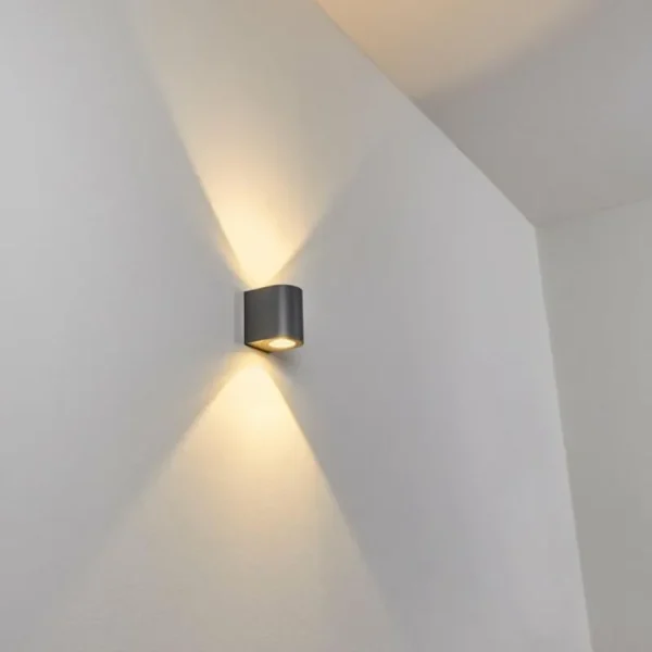 hofstein Applique murale d'extérieur Mora LED Gris, 2 lumières* Lampes Modernes