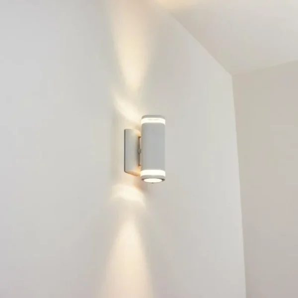 hofstein Applique murale d'extérieur Amyton Blanc, 2 lumières* Lampes Modernes