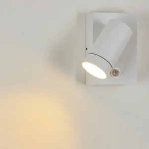 hofstein Applique murale d'extérieur Hakamken Blanc, 1 lumière, Détecteur de mouvement* Lampes Modernes