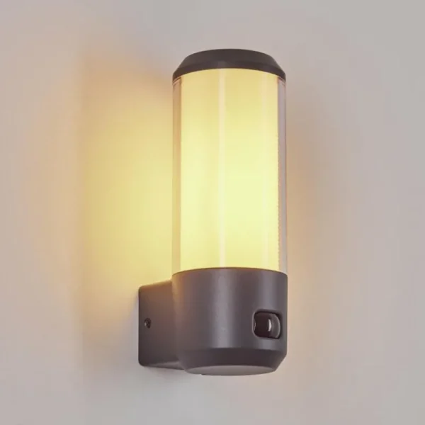 hofstein Applique murale d'extérieur Gondoyer Anthracite, 1 lumière, Détecteur de mouvement* Lampes Modernes