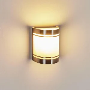hofstein Applique murale d'extérieur Visnum Nickel mat, Blanc, 1 lumière* Lampes Modernes