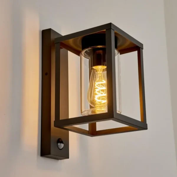hofstein Applique murale d'extérieur Parkkola Anthracite, 1 lumière, Détecteur de mouvement* Lampes Modernes