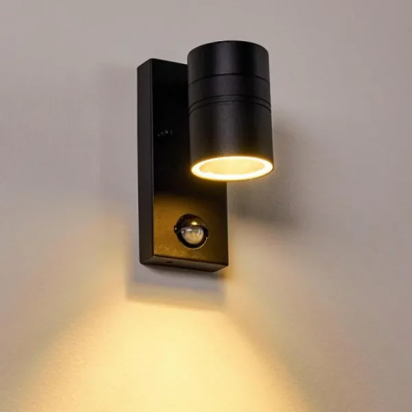 hofstein Applique murale d'extérieur Froslev LED Noir, 1 lumière, Détecteur de mouvement* Lampes Modernes