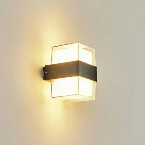 hofstein Applique murale d'extérieur Cesta LED Noir, 2 lumières* Lampes Modernes