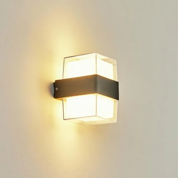 hofstein Applique murale d'extérieur Cesta LED Noir, 2 lumières* Lampes Modernes