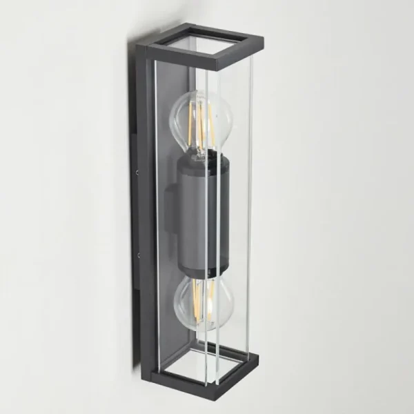 hofstein Applique murale d'extérieur Skeldegaard Anthracite, 2 lumières* Lampes Modernes