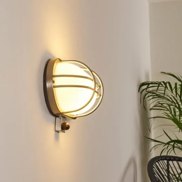 hofstein Applique murale d'extérieur Belmopan Acier inoxydable, 1 lumière, Détecteur de mouvement* Lampes Modernes