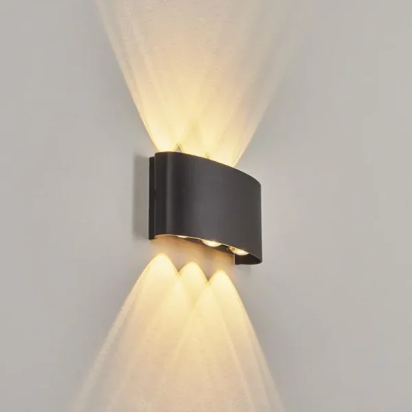 hofstein Applique murale d'extérieur Glencoe LED Noir, 6 lumières* Lampes Modernes