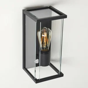 hofstein Applique murale d'extérieur Faroer Noir, 1 lumière, Détecteur de mouvement* Lampes Modernes