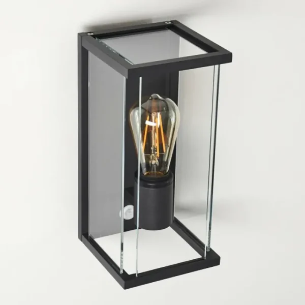 hofstein Applique murale d'extérieur Faroer Noir, 1 lumière, Détecteur de mouvement* Lampes Modernes
