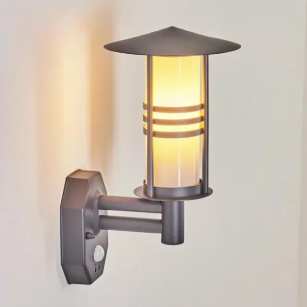 hofstein Applique murale d'extérieur Forli Anthracite, 1 lumière, Détecteur de mouvement* Lampes Modernes