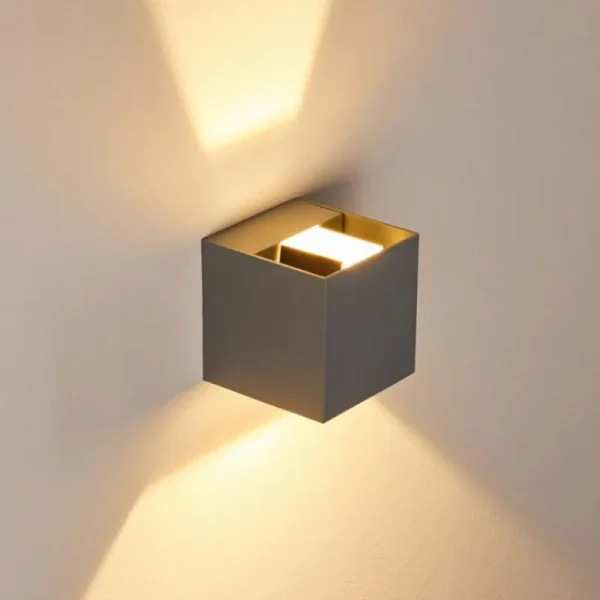 hofstein Applique murale d'extérieur Fauderup LED Gris, 2 lumières* Lampes Modernes