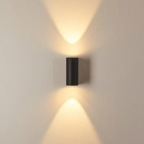 hofstein Applique murale d'extérieur Komoren LED Noir, 2 lumières* Lampes Modernes