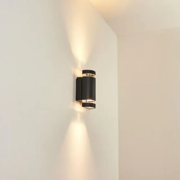 hofstein Applique murale d'extérieur Inglewood Noir, 2 lumières* Lampes Modernes