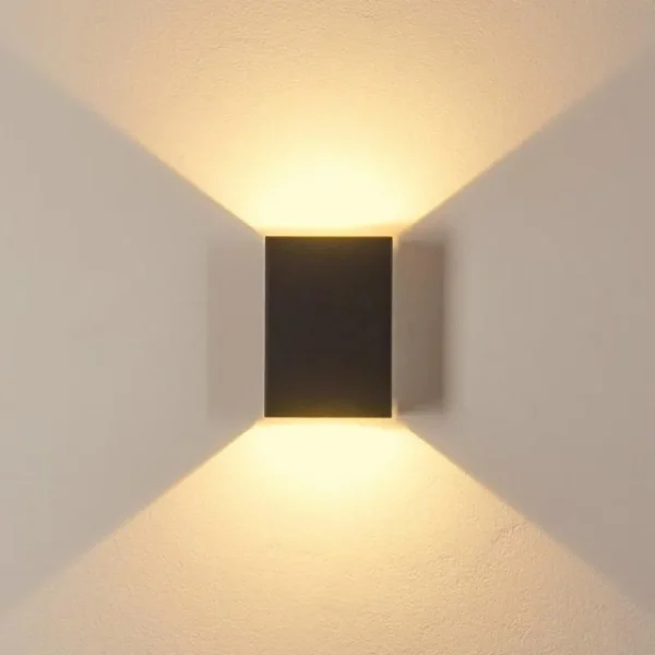 hofstein Applique murale d'extérieur Benin LED Noir, 2 lumières* Lampes Modernes