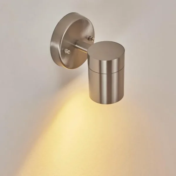 hofstein Applique murale d'extérieur Bessiebelle Acier inoxydable, Blanc, 1 lumière* Lampes Modernes
