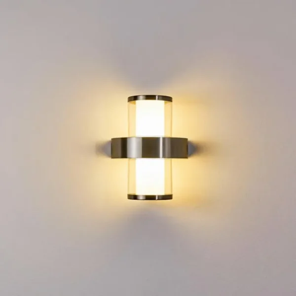 hofstein Applique murale d'extérieur Parawa LED Nickel mat, 2 lumières* Lampes Modernes