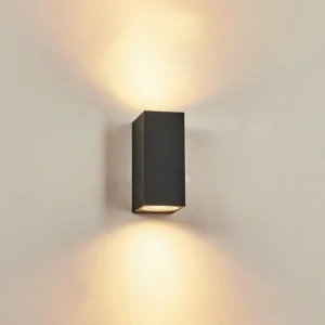hofstein Applique murale d'extérieur Skaabu Noir, Blanc, 2 lumières* Lampes Modernes