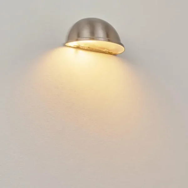 hofstein Applique murale d'extérieur Wundowie Acier inoxydable, Blanc, 1 lumière* Lampes Modernes