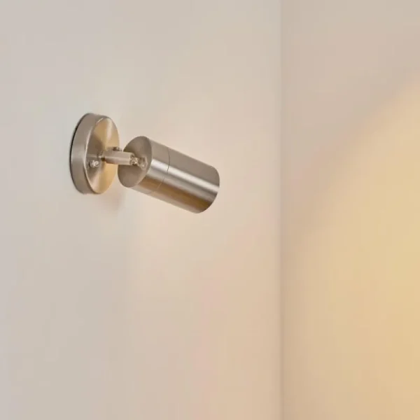 hofstein Applique murale d'extérieur Bessiebelle Acier inoxydable, Blanc, 1 lumière* Lampes Modernes
