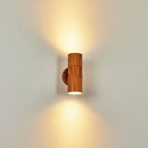 hofstein Applique murale d'extérieur Tenvik Brun, Couleur bois, 2 lumières* Lampes Modernes