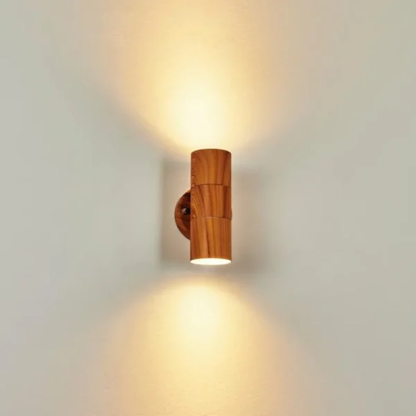 hofstein Applique murale d'extérieur Tenvik Brun, Couleur bois, 2 lumières* Lampes Modernes