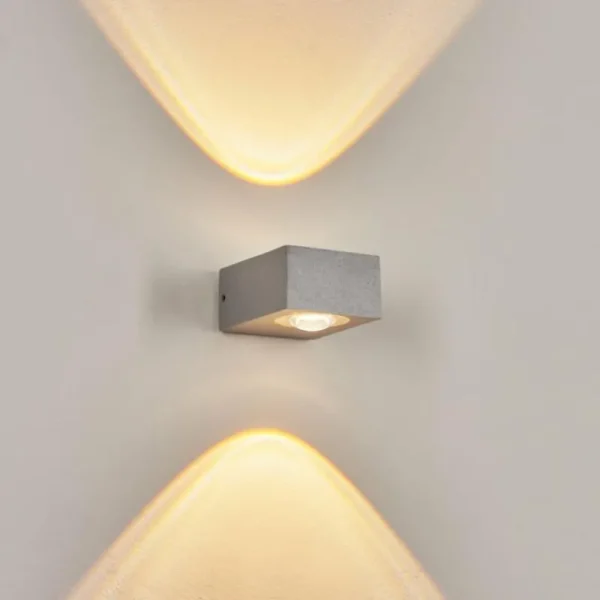 hofstein Applique murale d'extérieur Curvel LED Argenté, 2 lumières* Lampes Modernes
