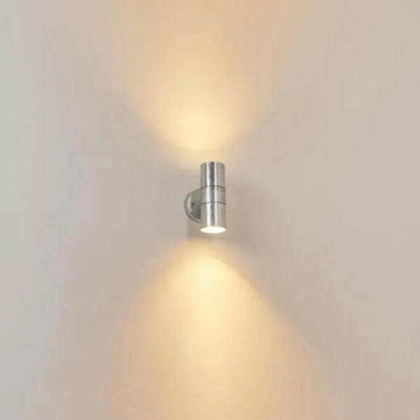 hofstein Applique murale d'extérieur Bessiebelle Zingué, Blanc, 2 lumières* Lampes Modernes