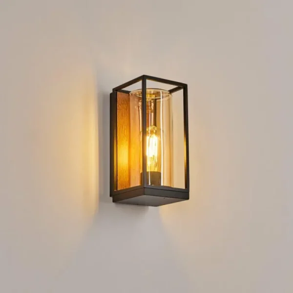 hofstein Applique murale d'extérieur Palanga Brun, Couleur bois, Noir, 1 lumière* Lampes Modernes
