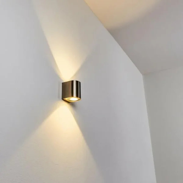 hofstein Applique murale d'extérieur Mora LED Acier inoxydable, 2 lumières* Lampes Modernes